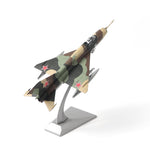 NUOTIE Mikoyan MiG-21 diecast metal model aircraft in camouflage with stand, angled view