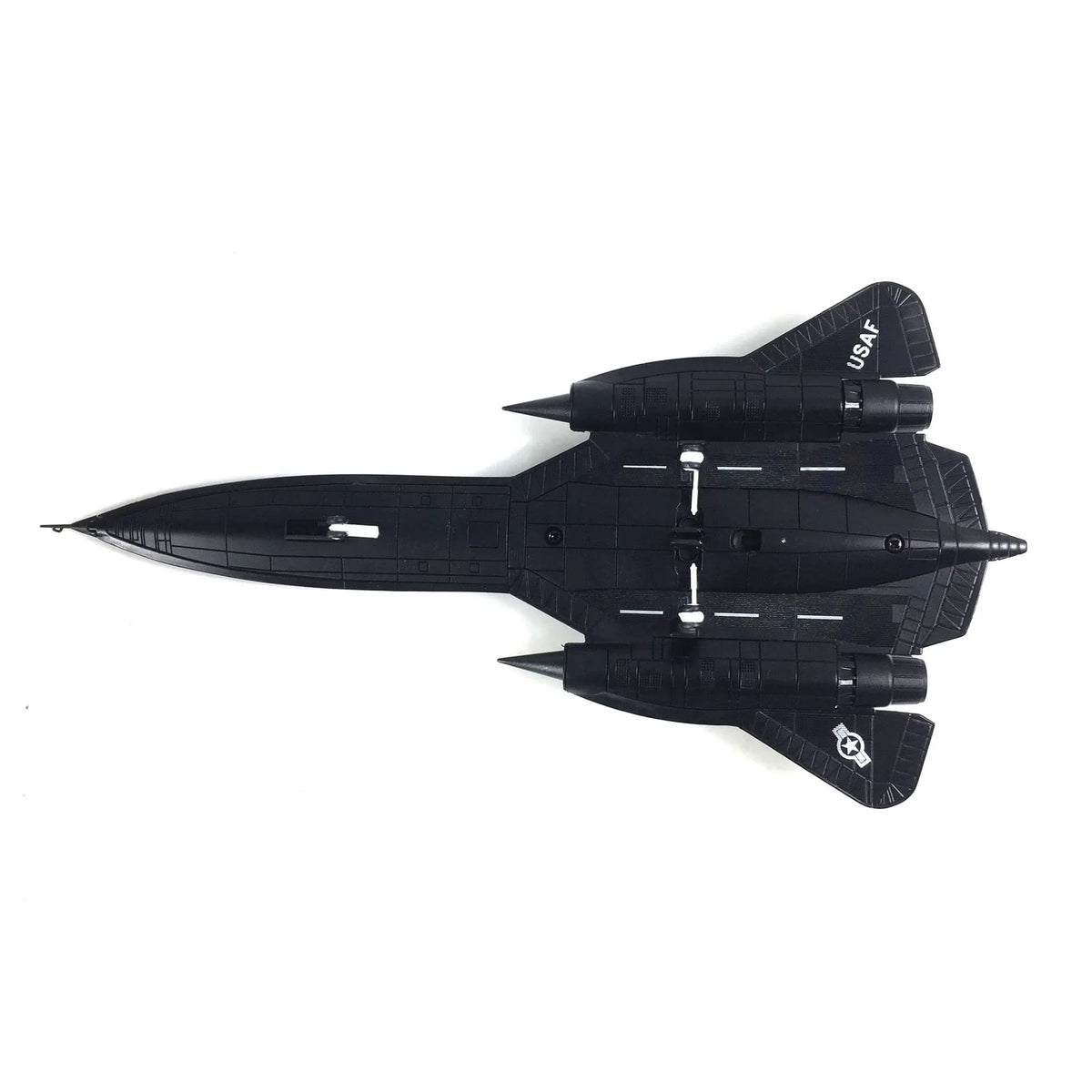 NUOTIE 1/144 Lockheed SR-71 Blackbird diecast model aircraft underside view