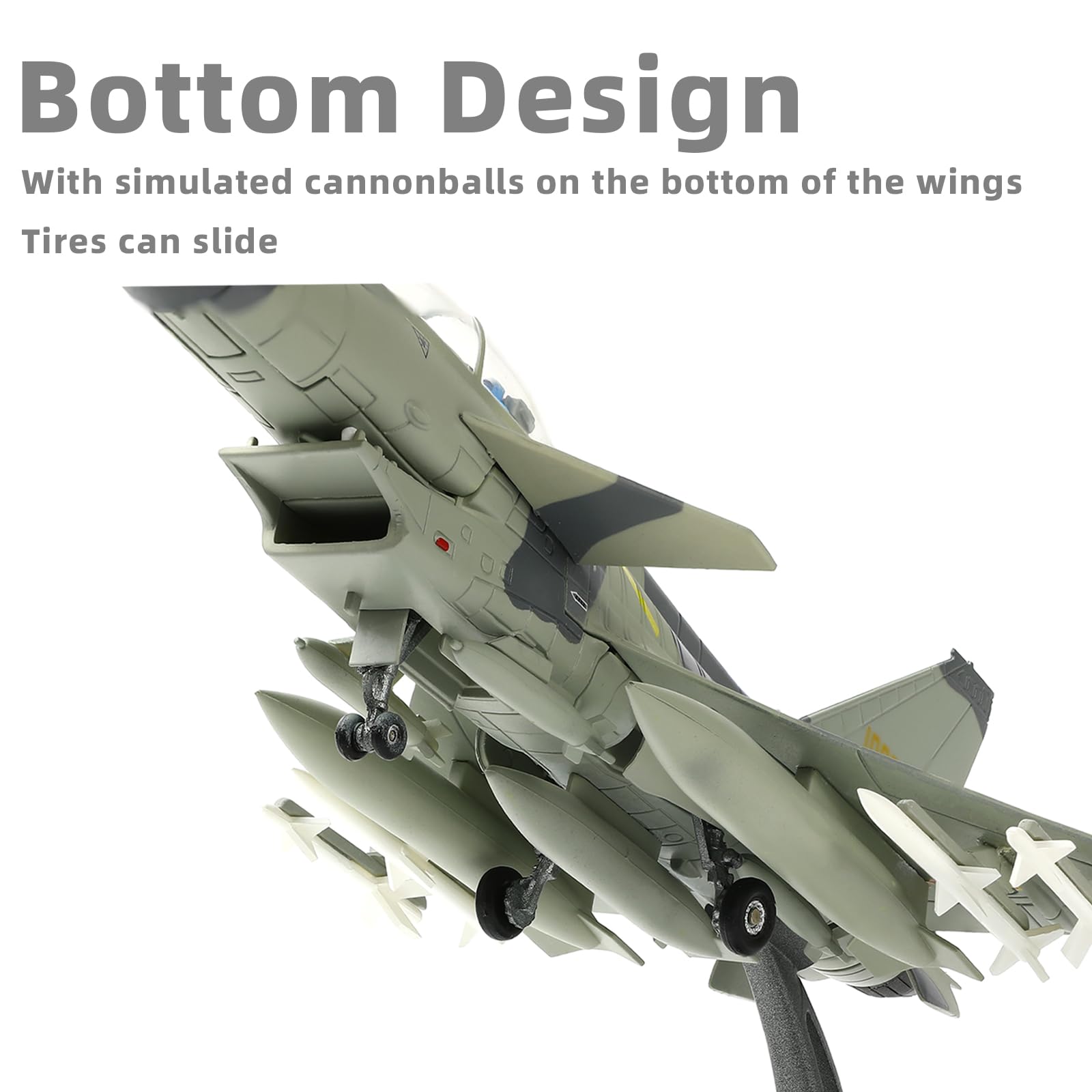 J-10 Fighter Jet Diecast Metal Model 1/72 - Military Airplane with Stand