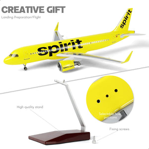 QIYUMOKE 1/80 Spirit A320 Airplane Model with Stand