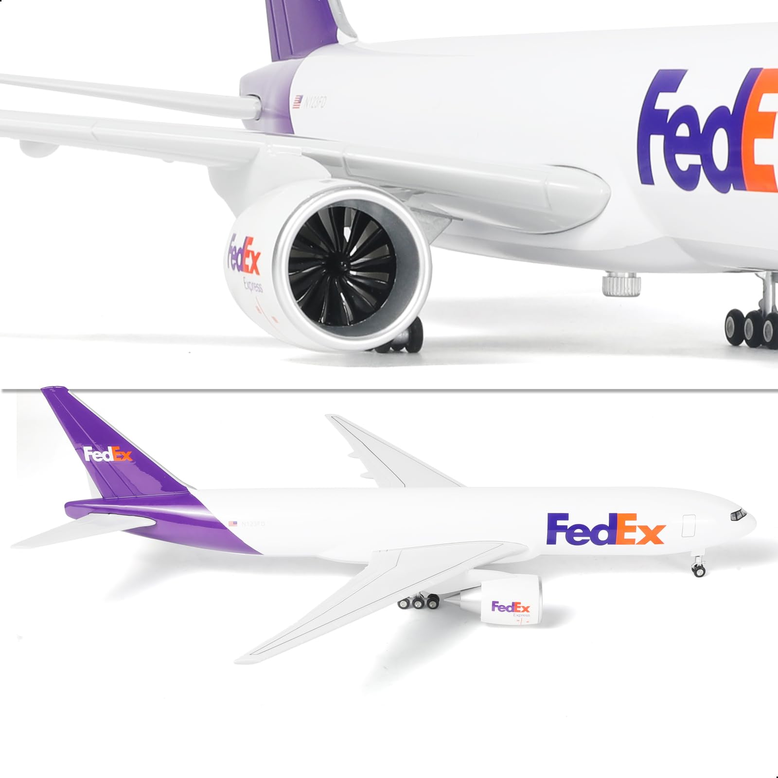 1/150 B777-300ER FedEx Plastic Model Kit with Display Stand | Assembly Airplane Hobby Scale Model