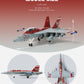 NUOTIE 1/100 F/A-18F Super Hornet model with red tail markings, front view on display stand