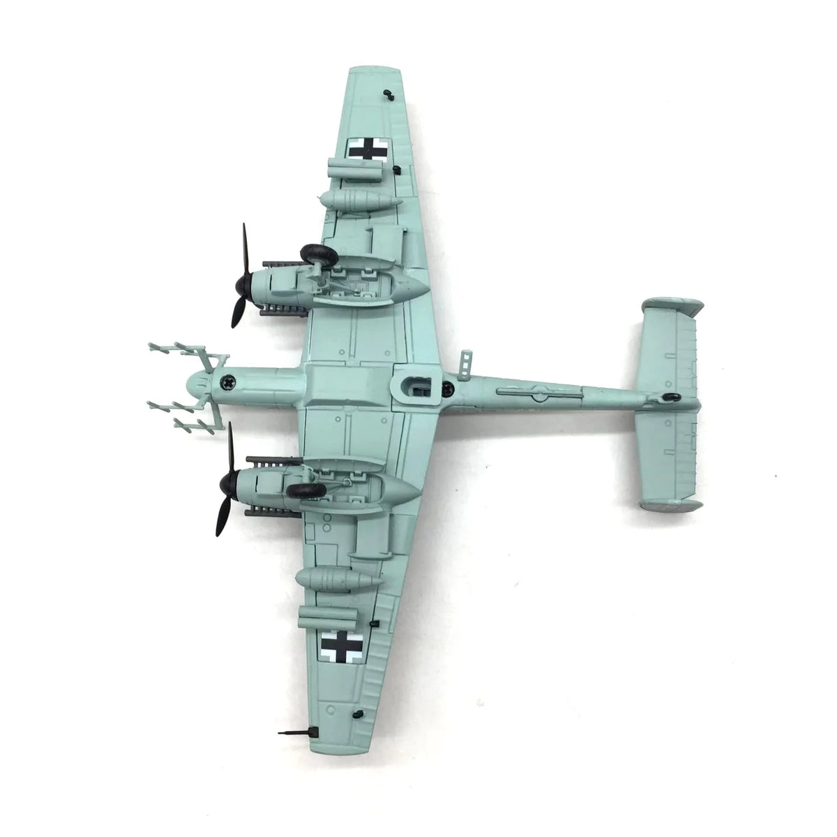 NUOTIE Bf-110 G4 model in light green, top view showcasing details and propellers