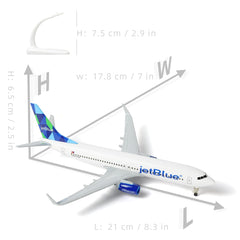 1/300 JetBlue Boeing 737 Diecast Airliner Model | Finished Metal Aviation Display with Stand