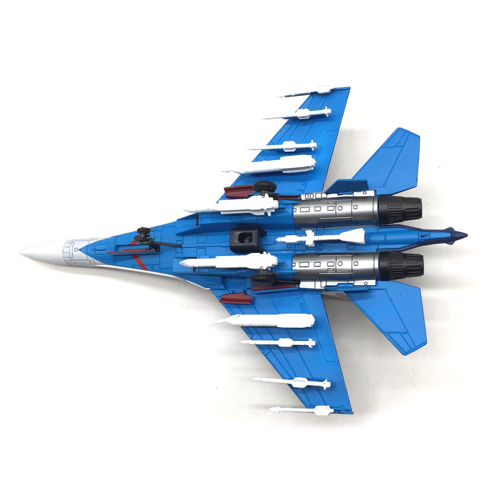 1/100 Scale SU-35 Diecast Metal Model - Russian Knights Fighter Jet with Stand by NUOTIE