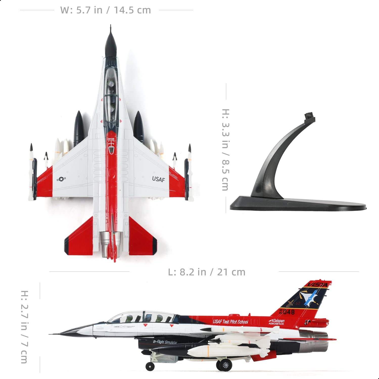 1/72 F-16D X-62 VISTA Diecast Metal Pre-Built Fighter Aircraft Model by NUOTIE