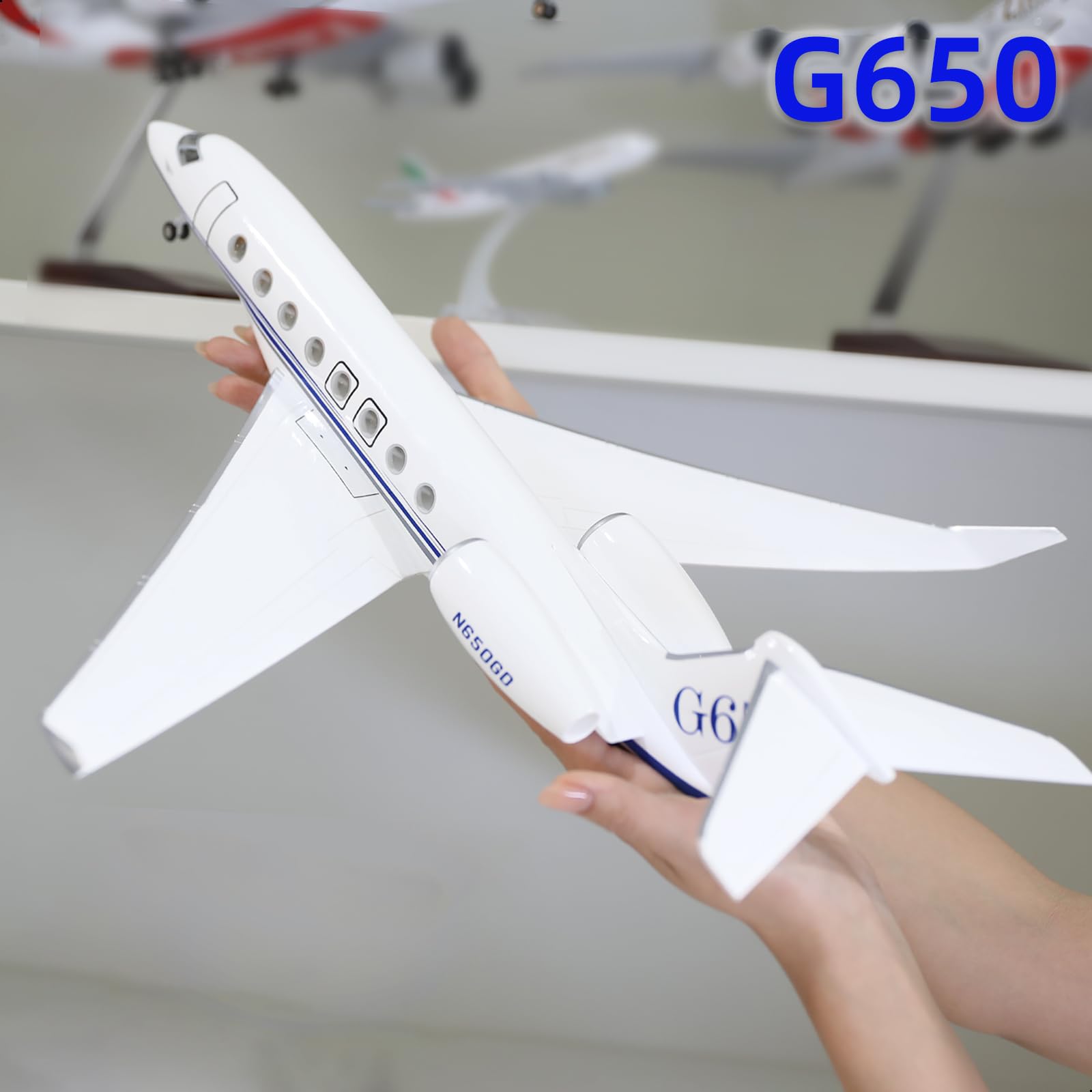 1/67 Gulfstream G650 Private Business Jet Resin Model with Stand (Large Scale)