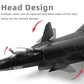 1/100 J20 Dragon Stealth Fighter Jet (Fire Fang) Black Edition Model Military Aircraft Diecast Metal Model Kit with Stand for Military Enthusiasts Collections or Gift