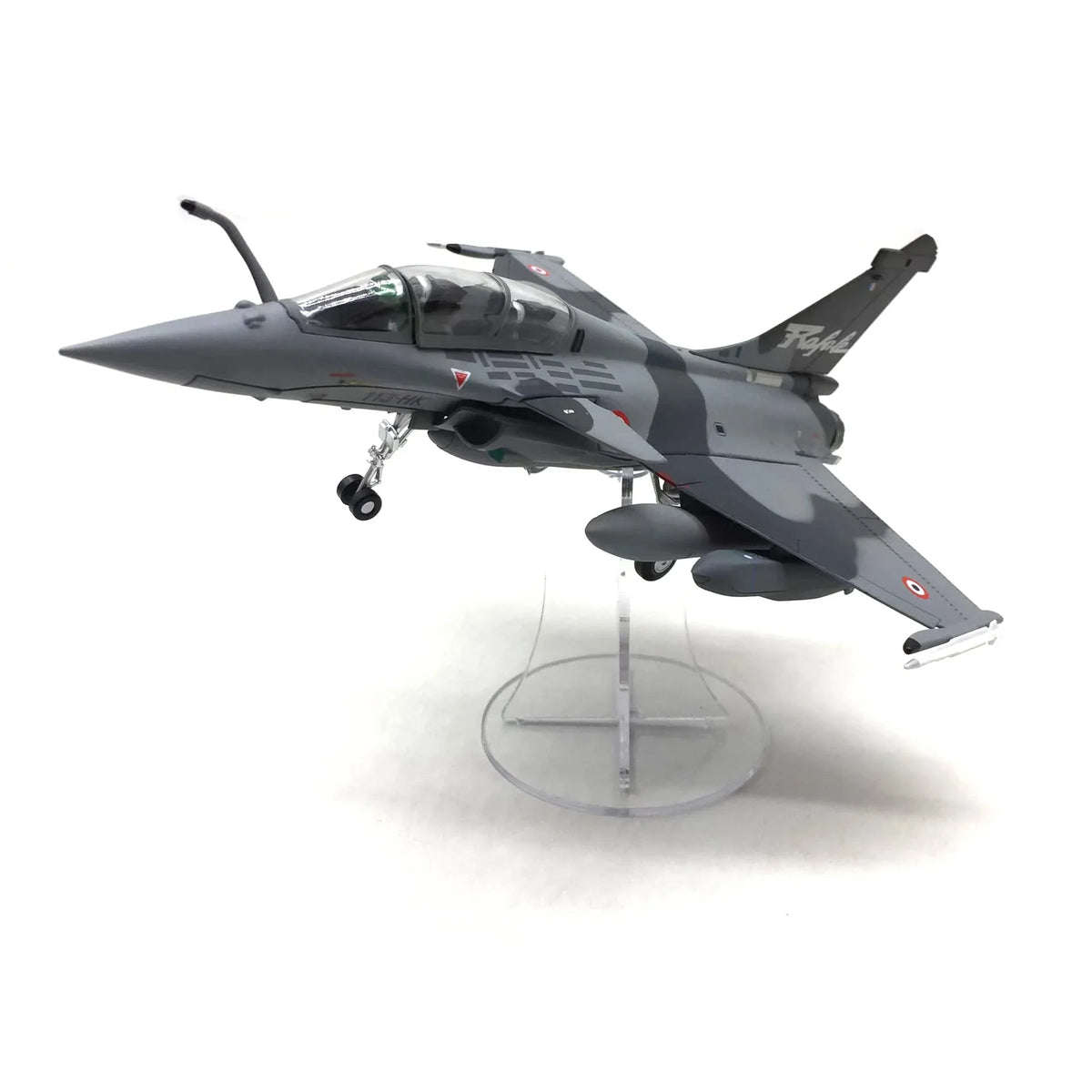 NUOTIE Model Dassault Rafale B diecast metal model aircraft in gray with NATO markings, angled view