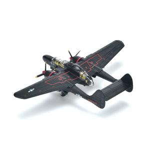 NUOTIE Model 1/144 Scale Northrop P-61B Black Widow aircraft in black, rear view