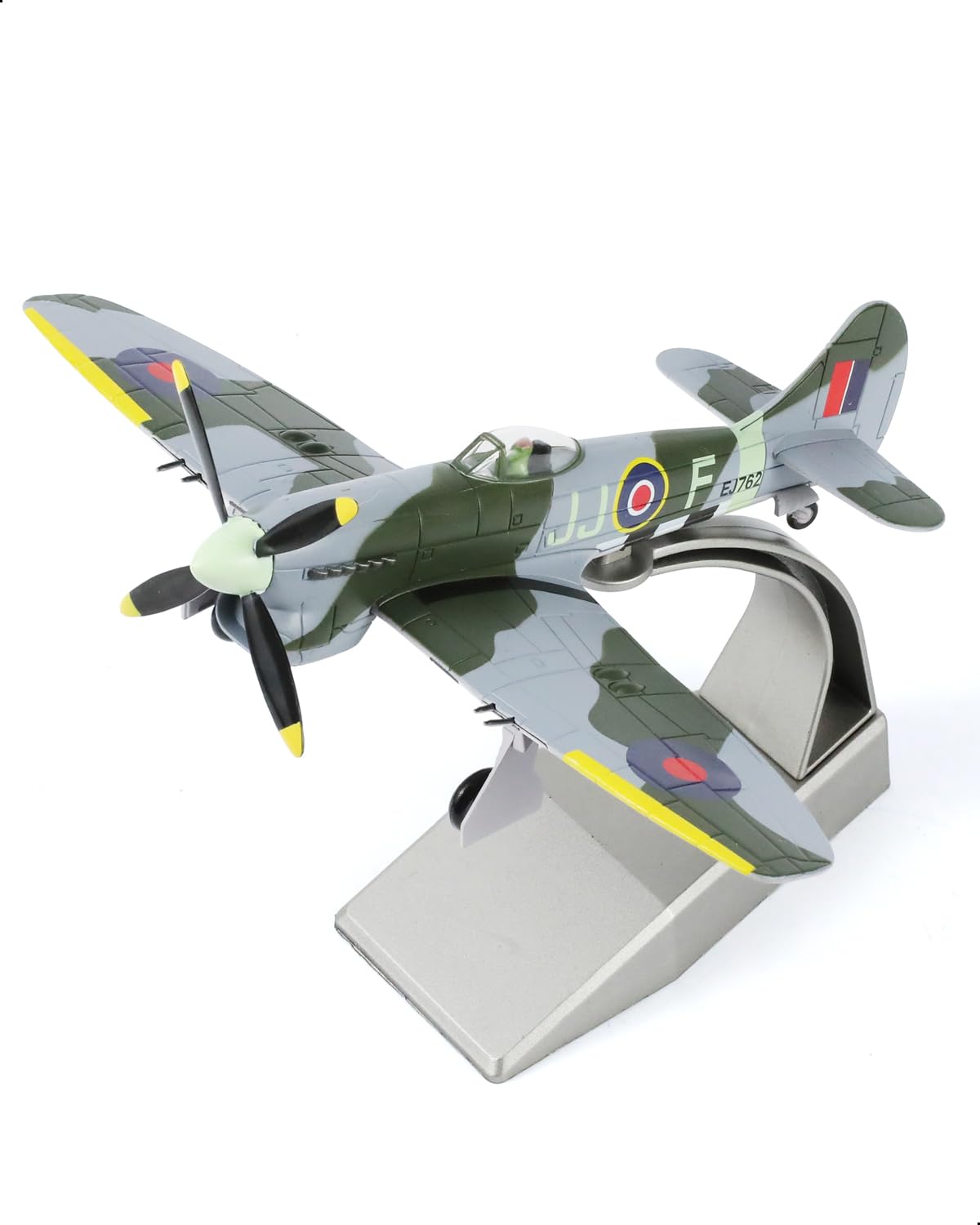 NUOTIE 1/72 Hawker Tempest aircraft with fuselage serial number, top view on display stand