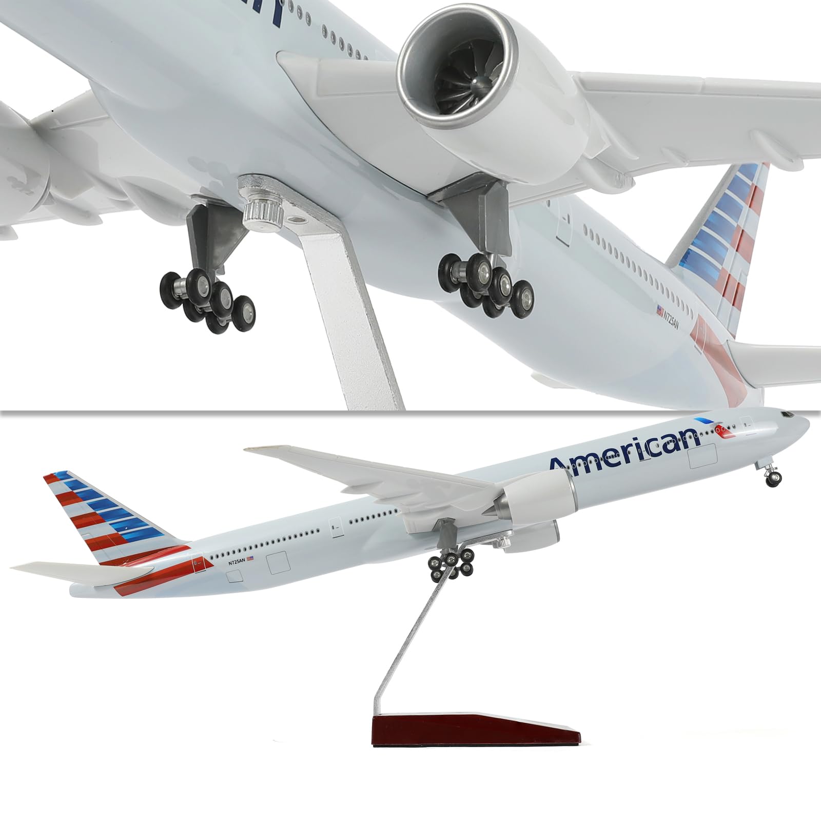 1/150 B777-300ER American Airlines Assembly Model Kit | Plastic Hobby Plane with Display Base