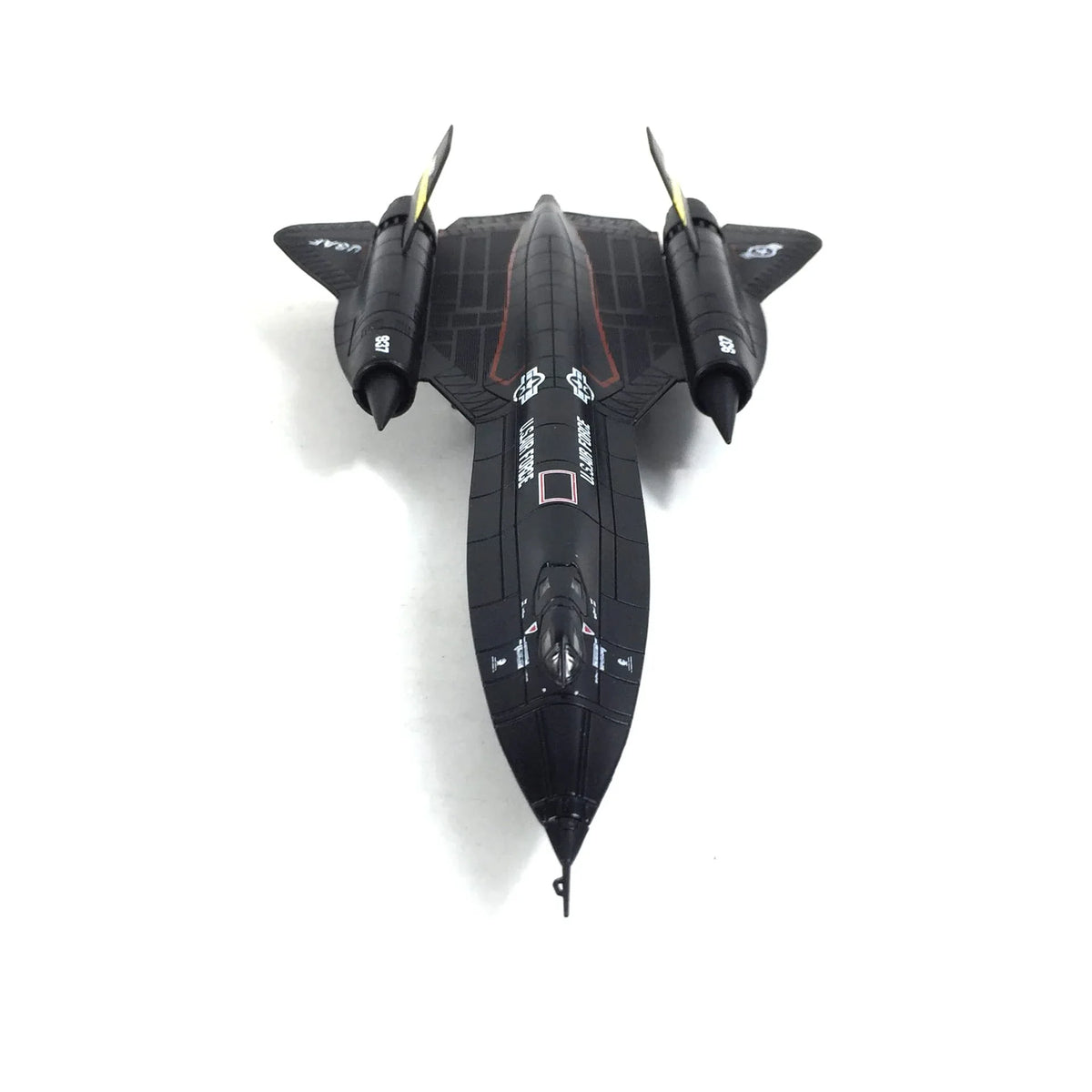 NUOTIE 1/144 Lockheed SR-71 Blackbird diecast model aircraft top view with details