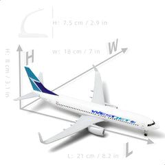 1/300 WestJet Boeing 737 Diecast Airliner Model | Finished Metal Aviation Display with Stand