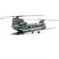 NUOTIE Model MH-47G Chinook helicopter in grey, rear view with ramp, static display model