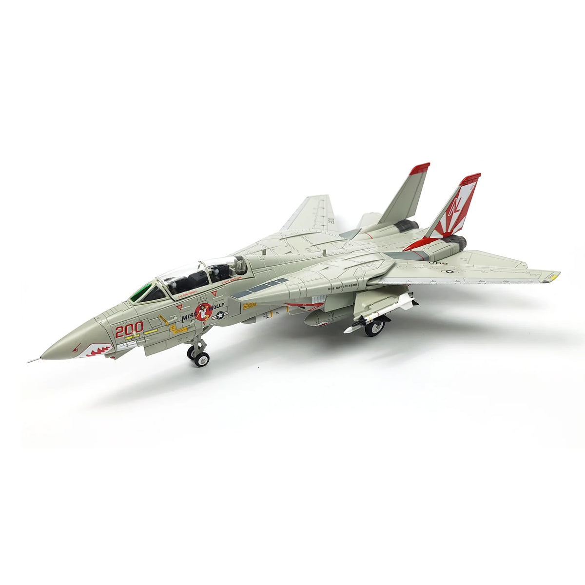 NUOTIE Model F-14 Tomcat diecast model in navy color, angled side view