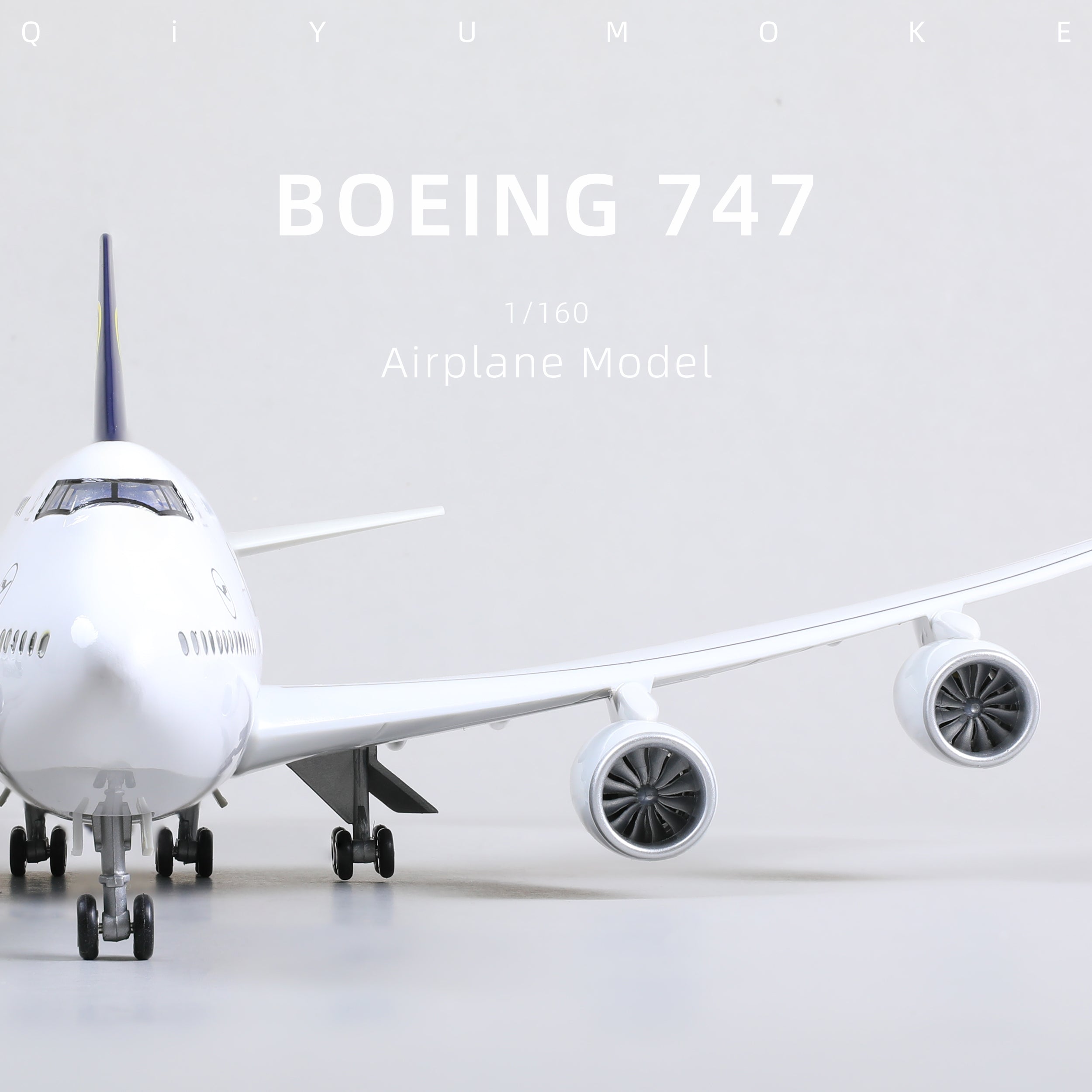 1/160 Boeing 747 Lufthansa Diecast Airplane Model | Finished Jumbo Jet Static Display with Stand