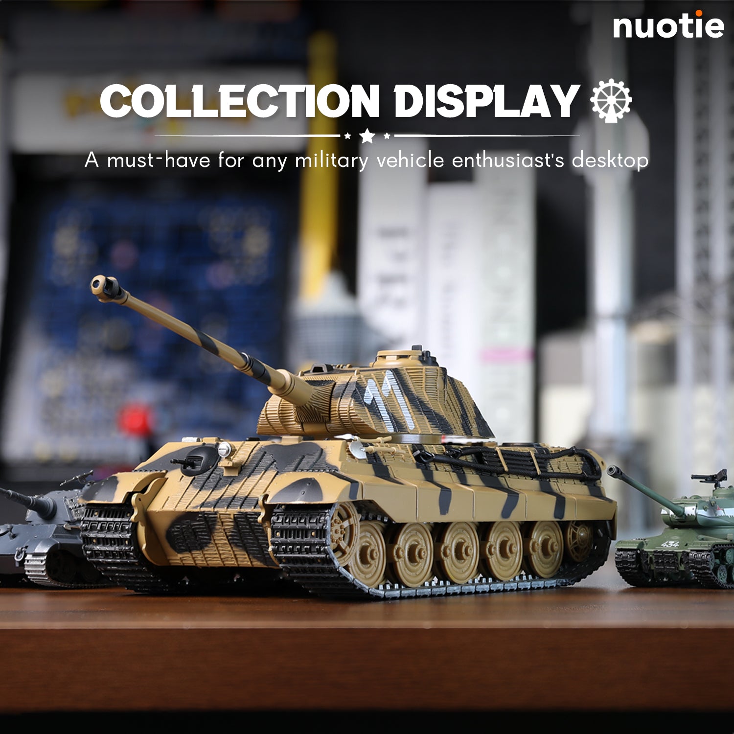 NUOTIE 1/32 Scale Die-cast WWII German Tiger II Tank Model Kit