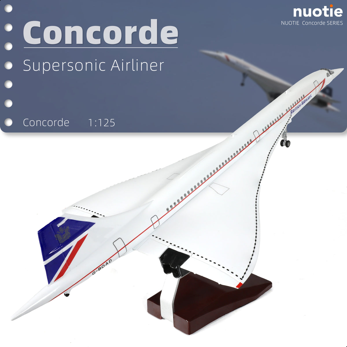 Supersonic Model 1/125 Singapore Airlines Concorde Supersonic Aircraft Model, Resin Col