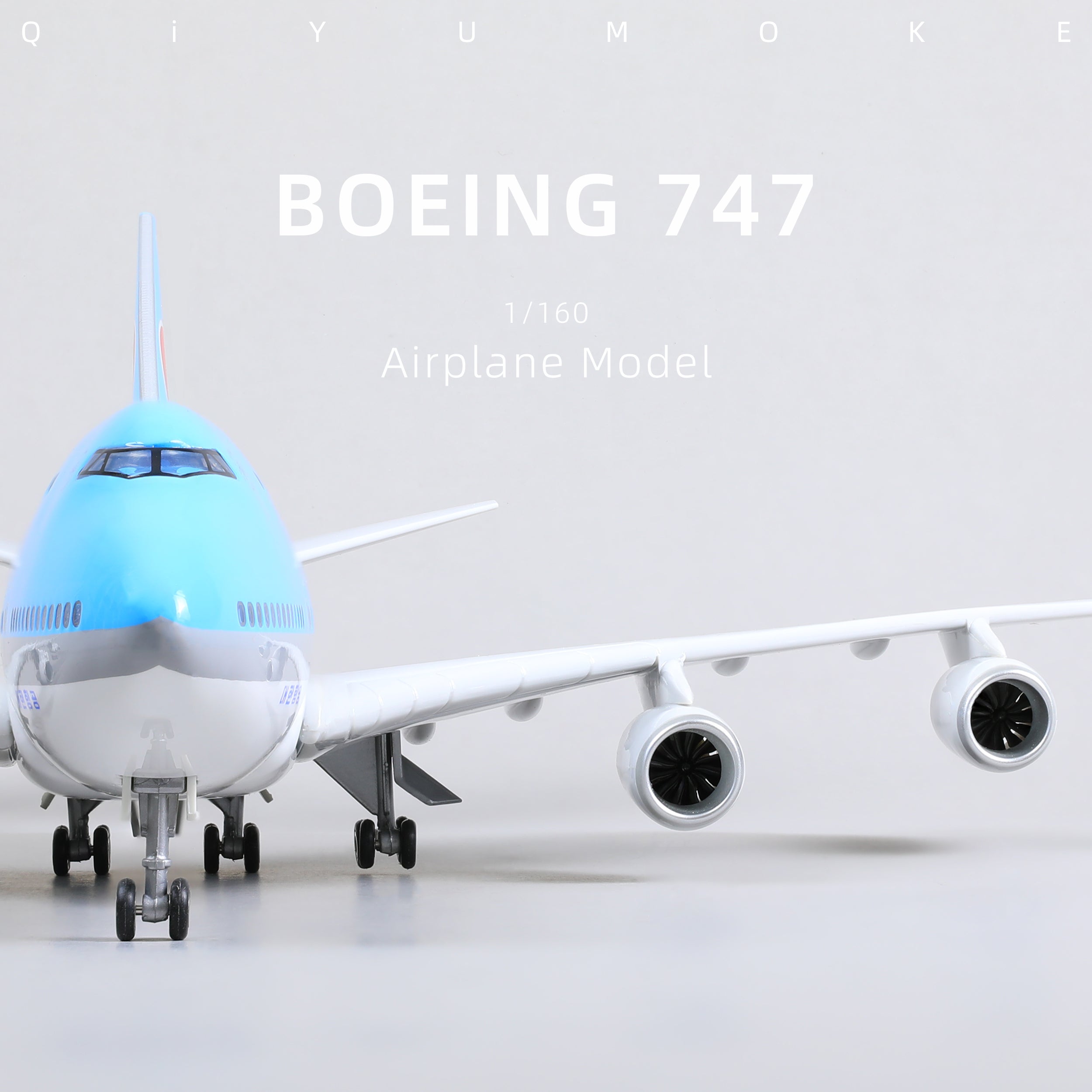1/160 Boeing 747 Korean Air Diecast Airplane Model | Finished Jumbo Jet Static Display with Stand