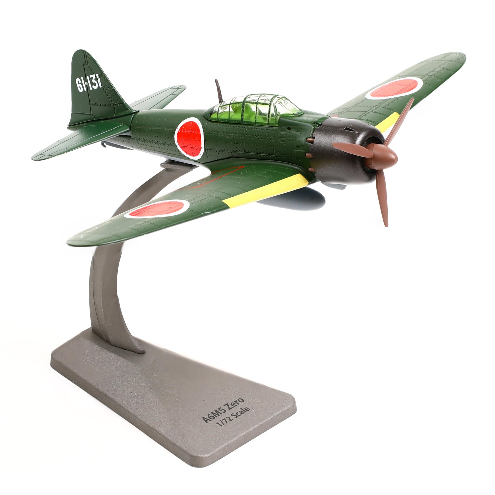NUOTIE Model A6M5 Zero model in green and red, aircraft angled view
