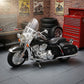 Maisto 2013 Flhrc Road King Classic motorcycle toy in black, side view in garage setting
