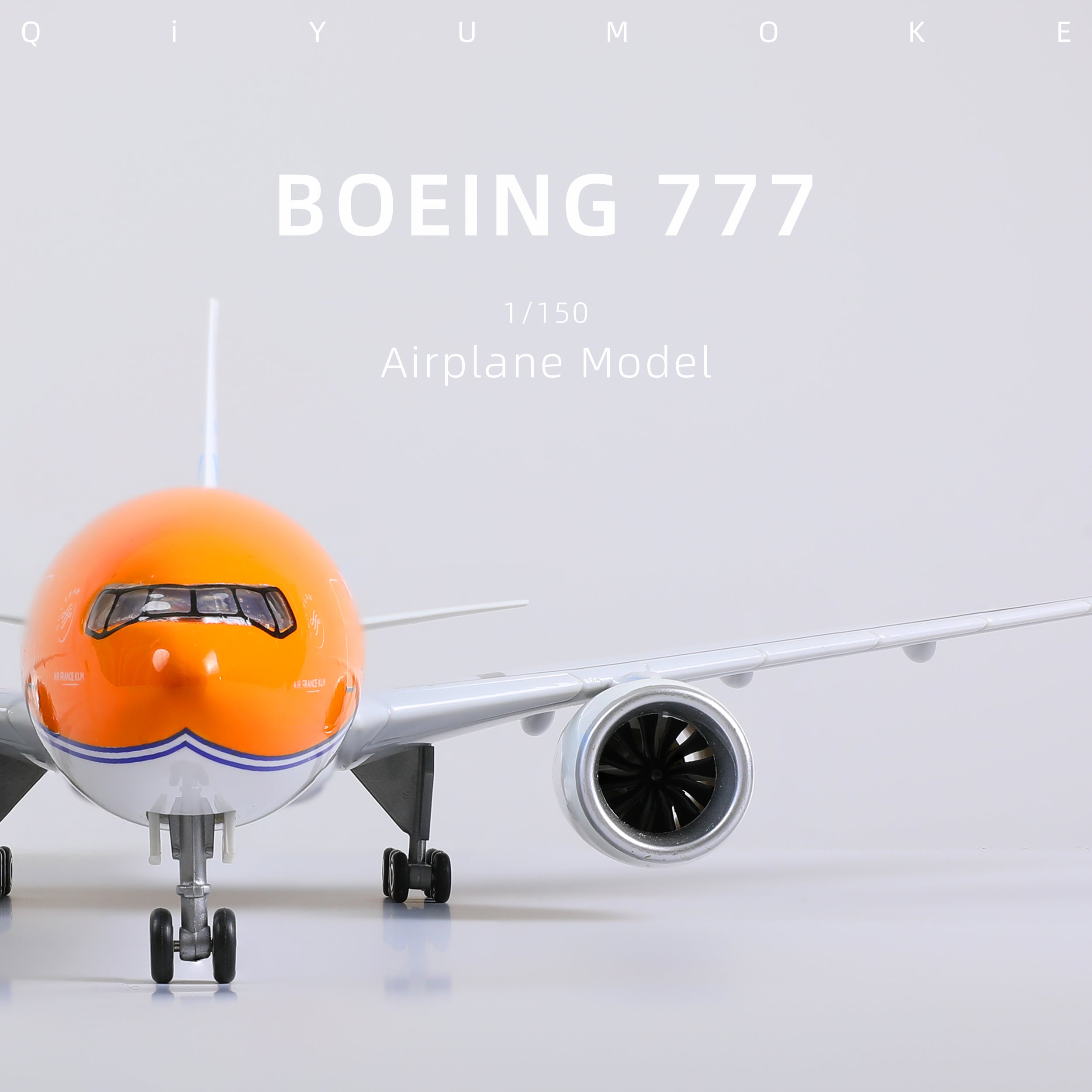 1/150 Boeing 777-300ER KLM "Orange Pride" Diecast Model | Finished Special Livery Desktop Display Plane with Stand