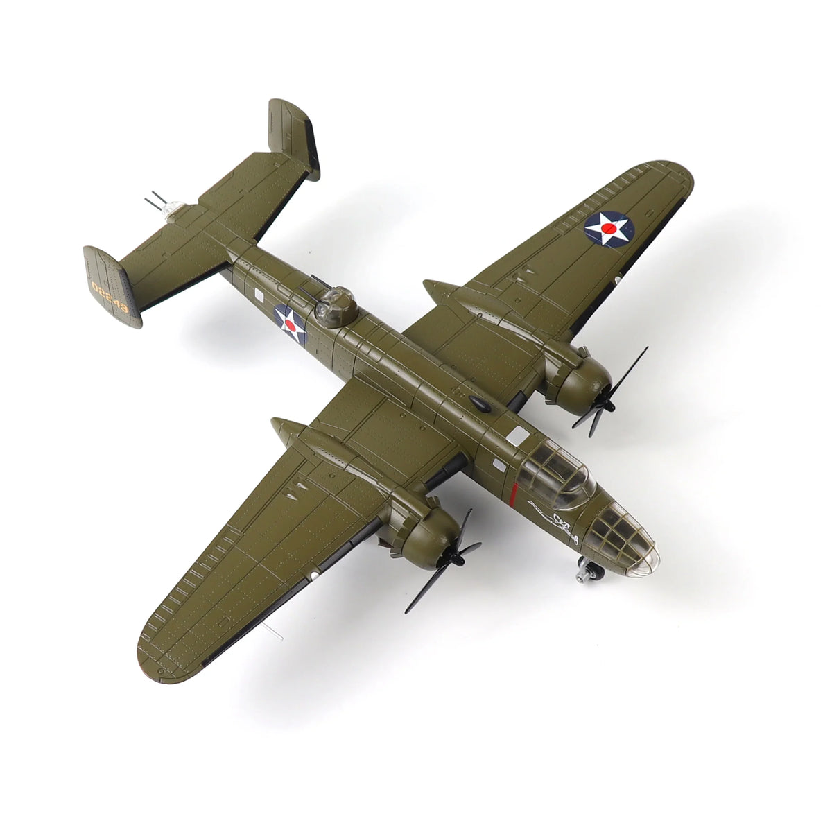 NUOTIE Model B-25B Mitchell diecast aircraft, top view