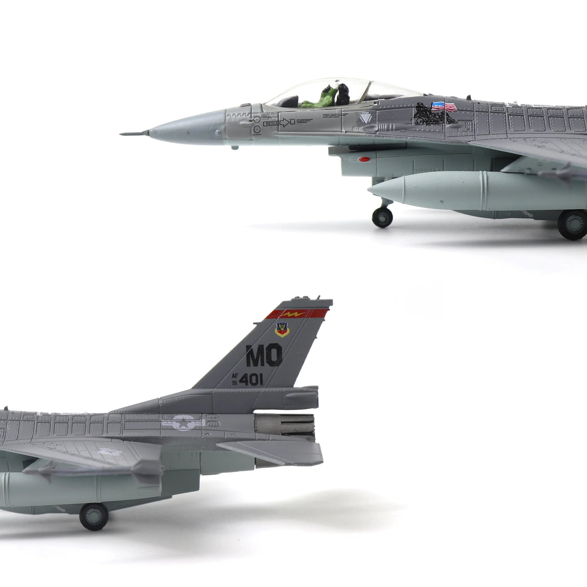 NUOTIE F-16C Fighting Falcon model in gray showcasing side profile and cockpit details