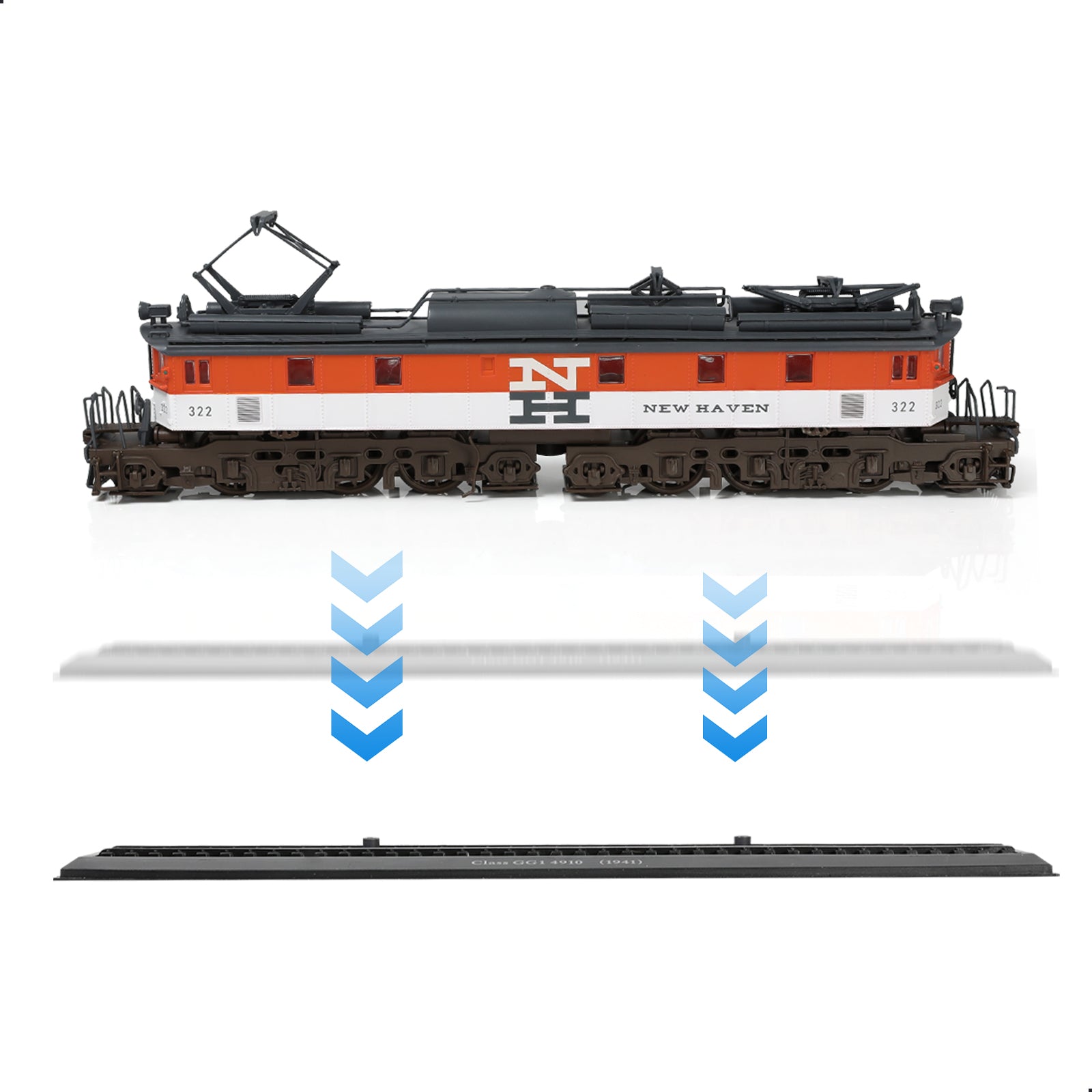 1:87 H0 Scale 1919 Class EP-2 Electric Locomotive Die-cast Finished Model with Track
