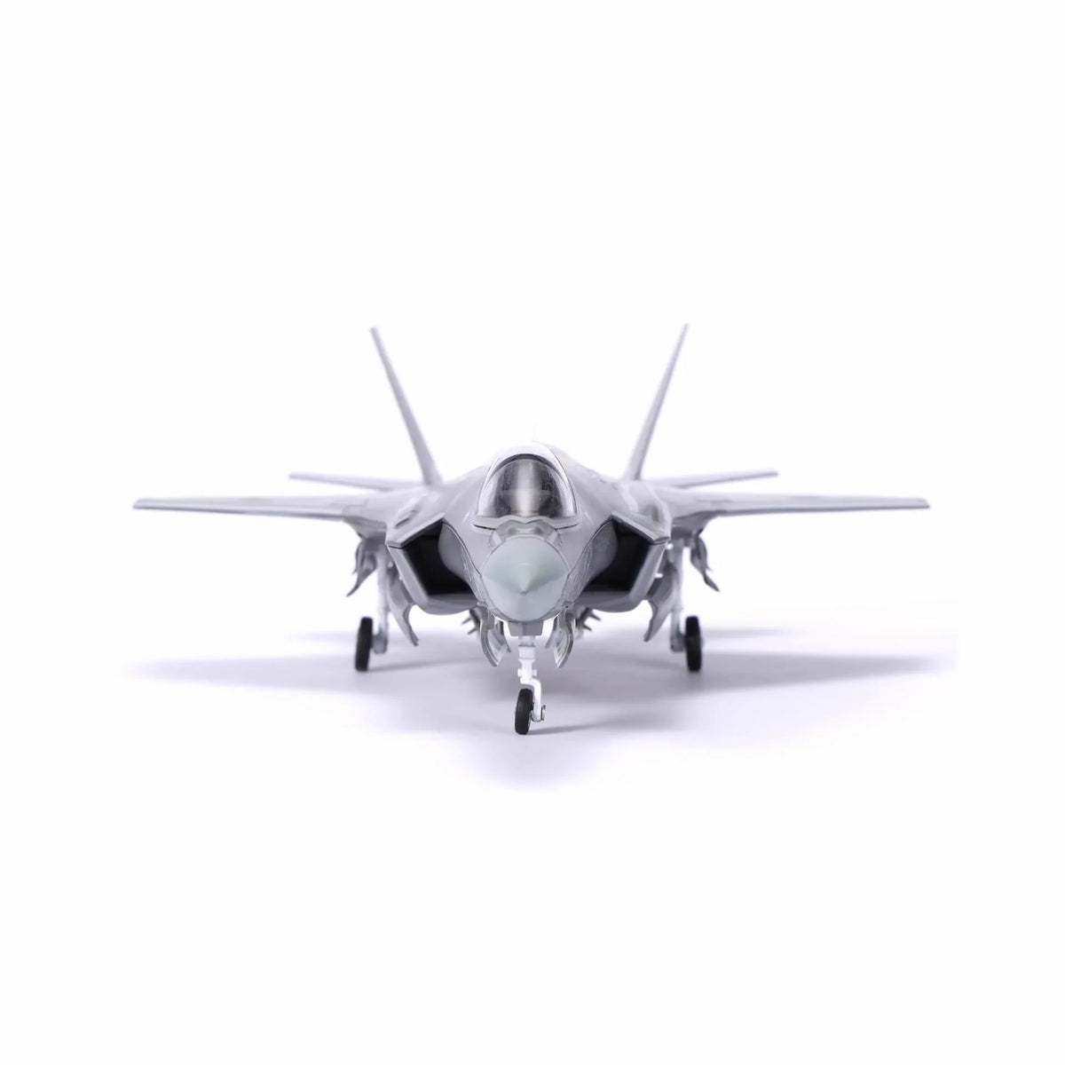 NUOTIE F-35A Lightning II diecast metal model aircraft front view with detailed cockpit