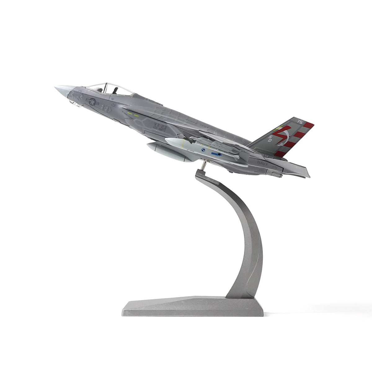 NUOTIE F-35C Lightning II diecast model in navy, angled side view