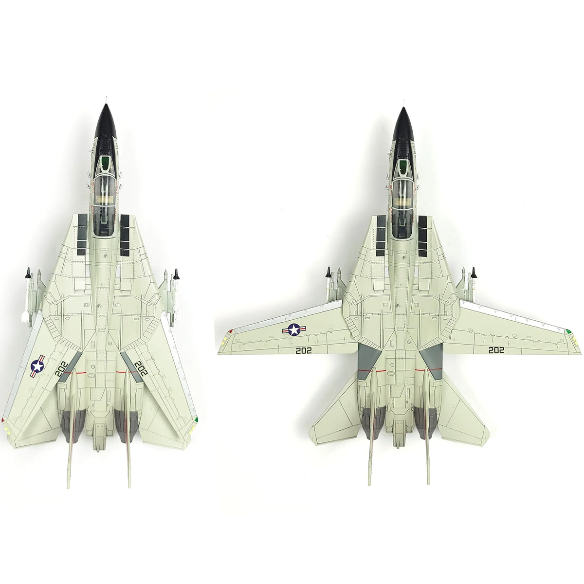 NUOTIE Model F-14A Tomcatters fighter model in navy color, front view