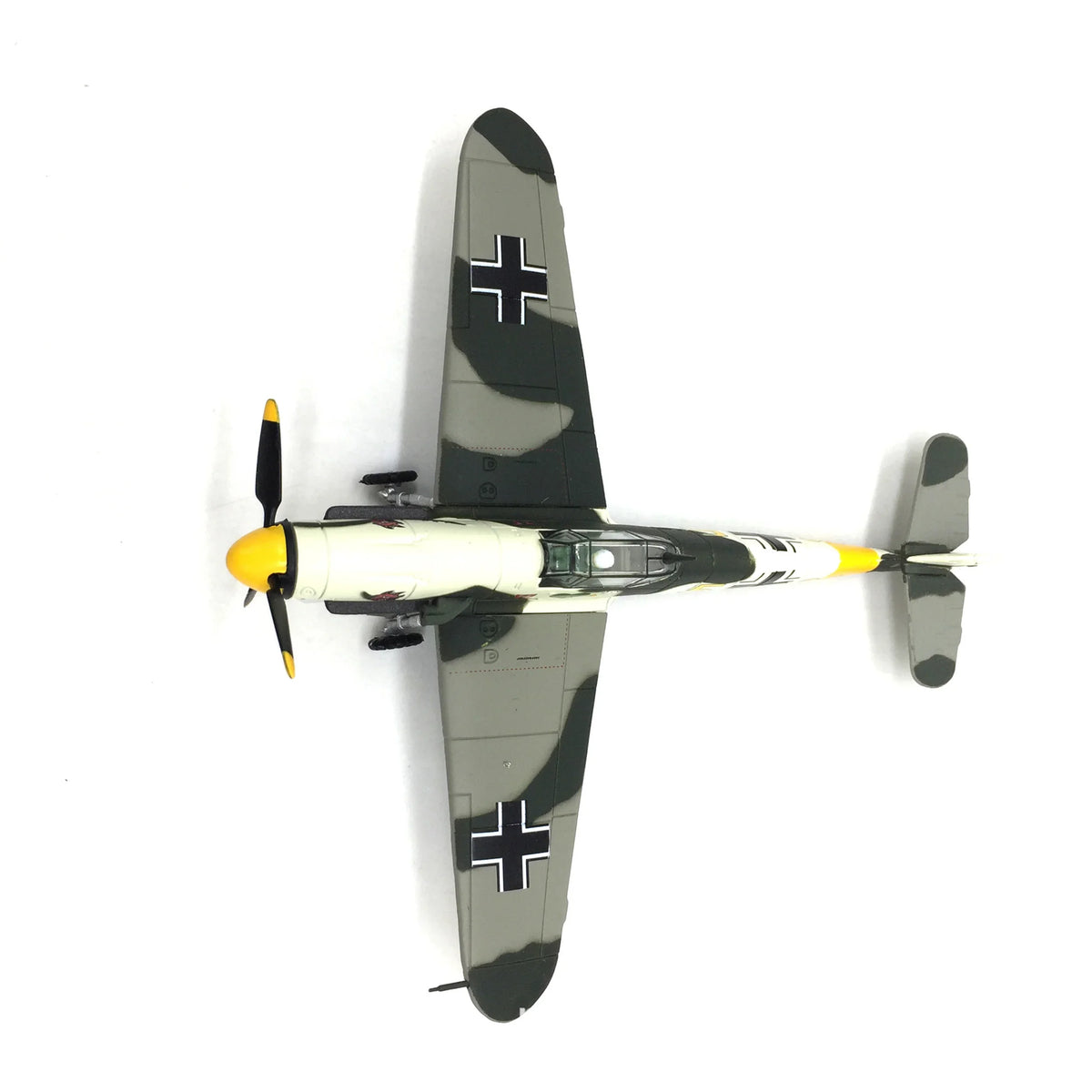NUOTIE Model Messerschmitt Bf-109 diecast metal model in jungle camouflage, top view