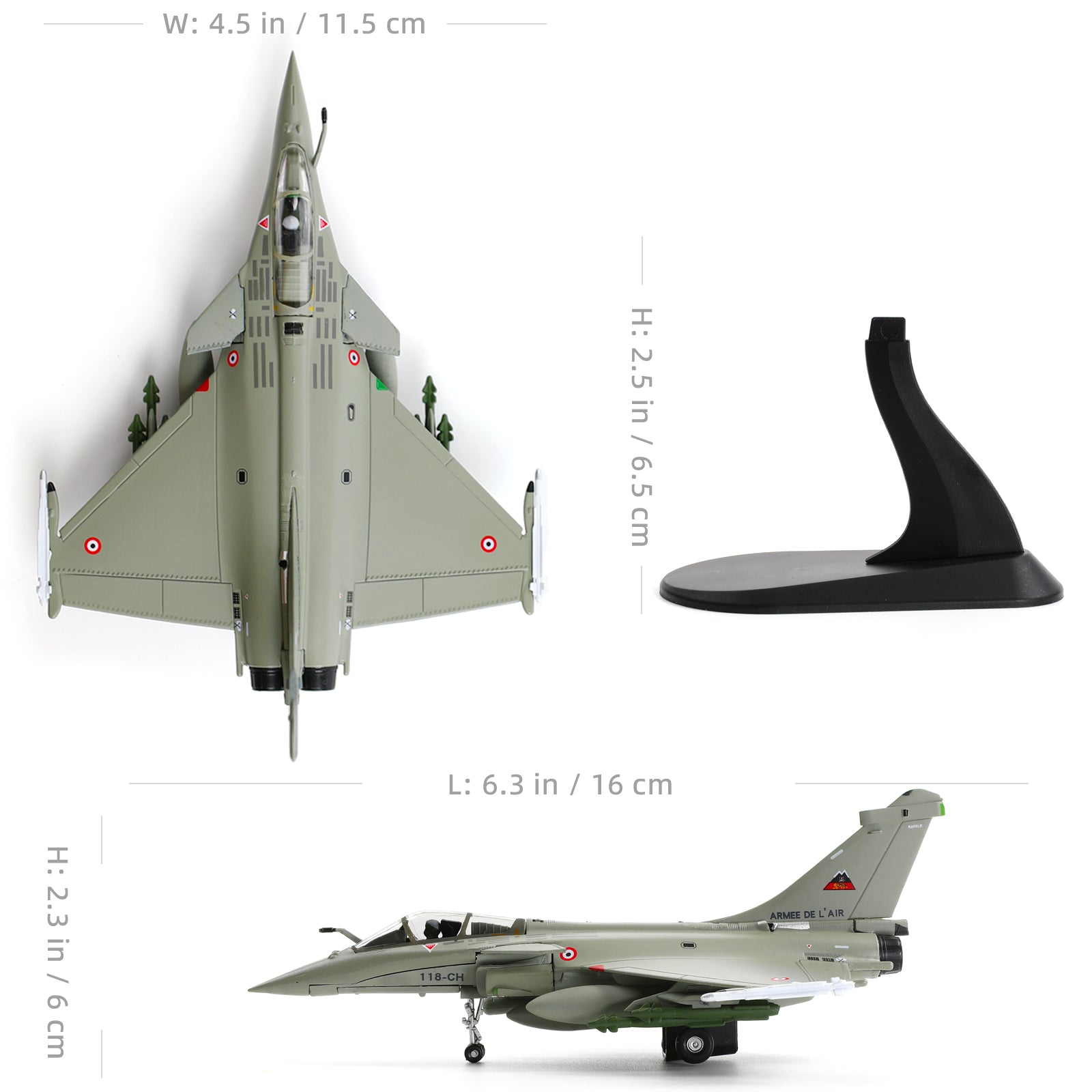 1/100 Scale Dassault Rafale B Diecast Metal Model - French NATO "Tiger Meet" Fighter Jet
