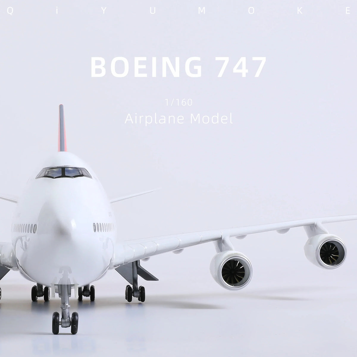 QIYUMOKE 1/160 Boeing 747 Qantas Model Kit | Jumbo Jet Assembly Plane with Display Base aircraft - Product Image