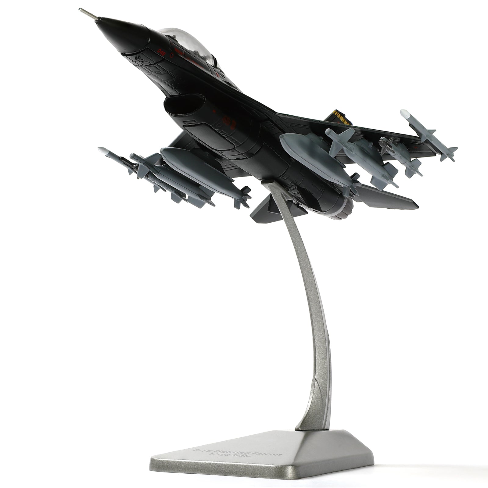1/100 Scale F-16C Fighting Falcon Diecast Metal Model - Nellis AFB 57th Wing BLACK Aggressor Jet