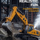 13-Ch RC Excavator with 4 Batteries, Alloy Metal Construction Toy for Boys, Remote Control Vehicle with Water Spray & Sound