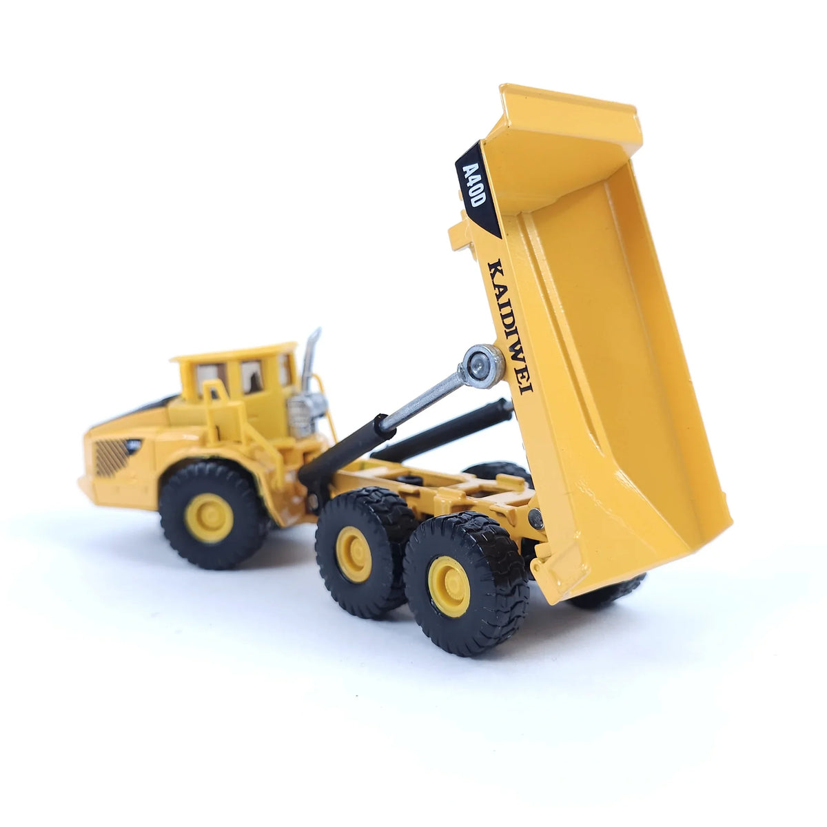 RISOPEN 1:50 die-cast construction dump truck scale model in yellow with raised bed
