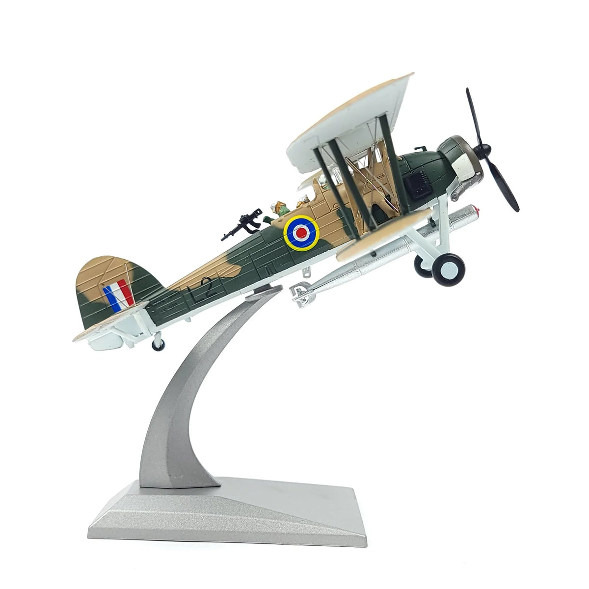 NUOTIE Model Fairey Swordfish navy aircraft with stand, front view