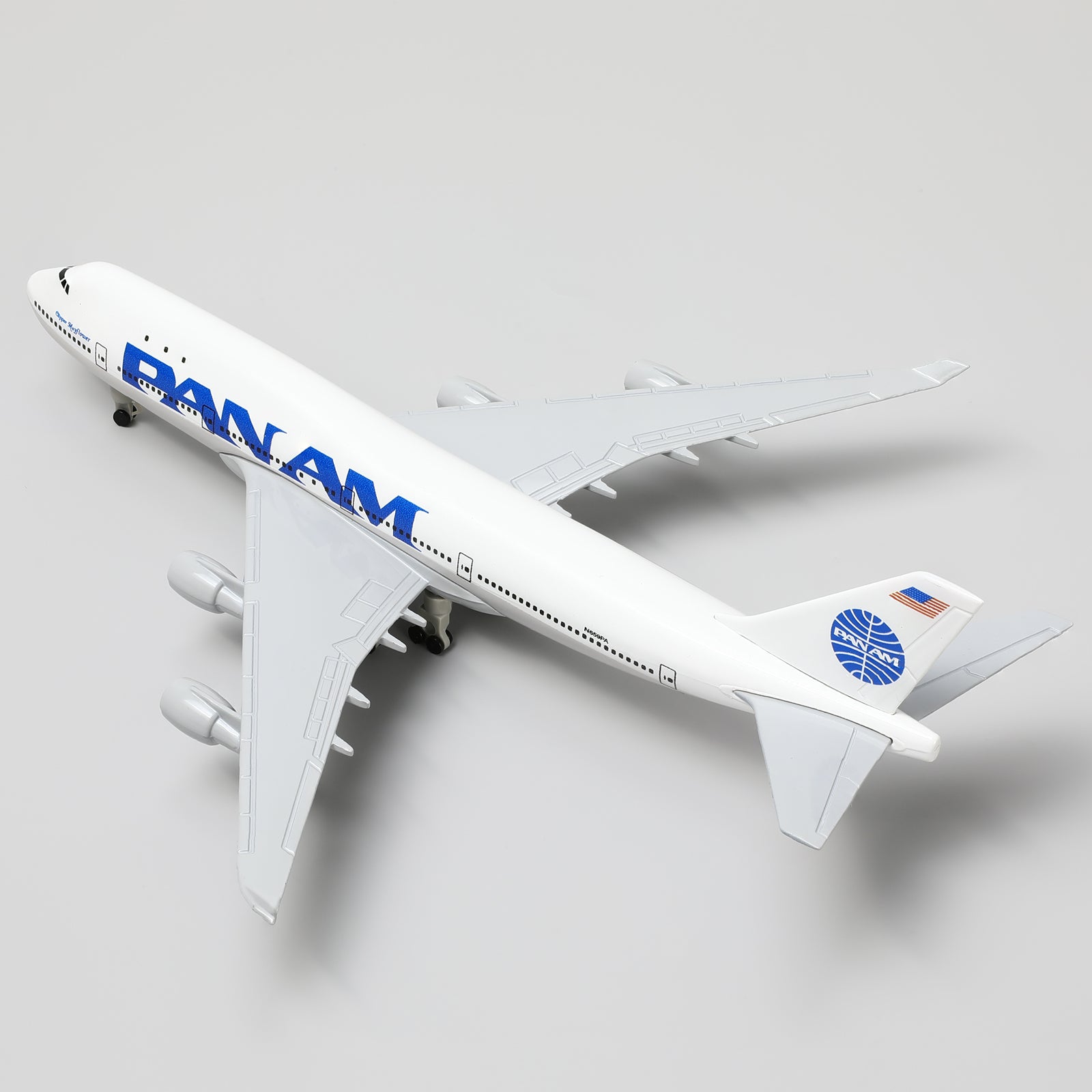 1:300 Boeing 747 Pan Am Diecast Airplane Model | Finished Classic Jumbo Jet Static Display with Stand