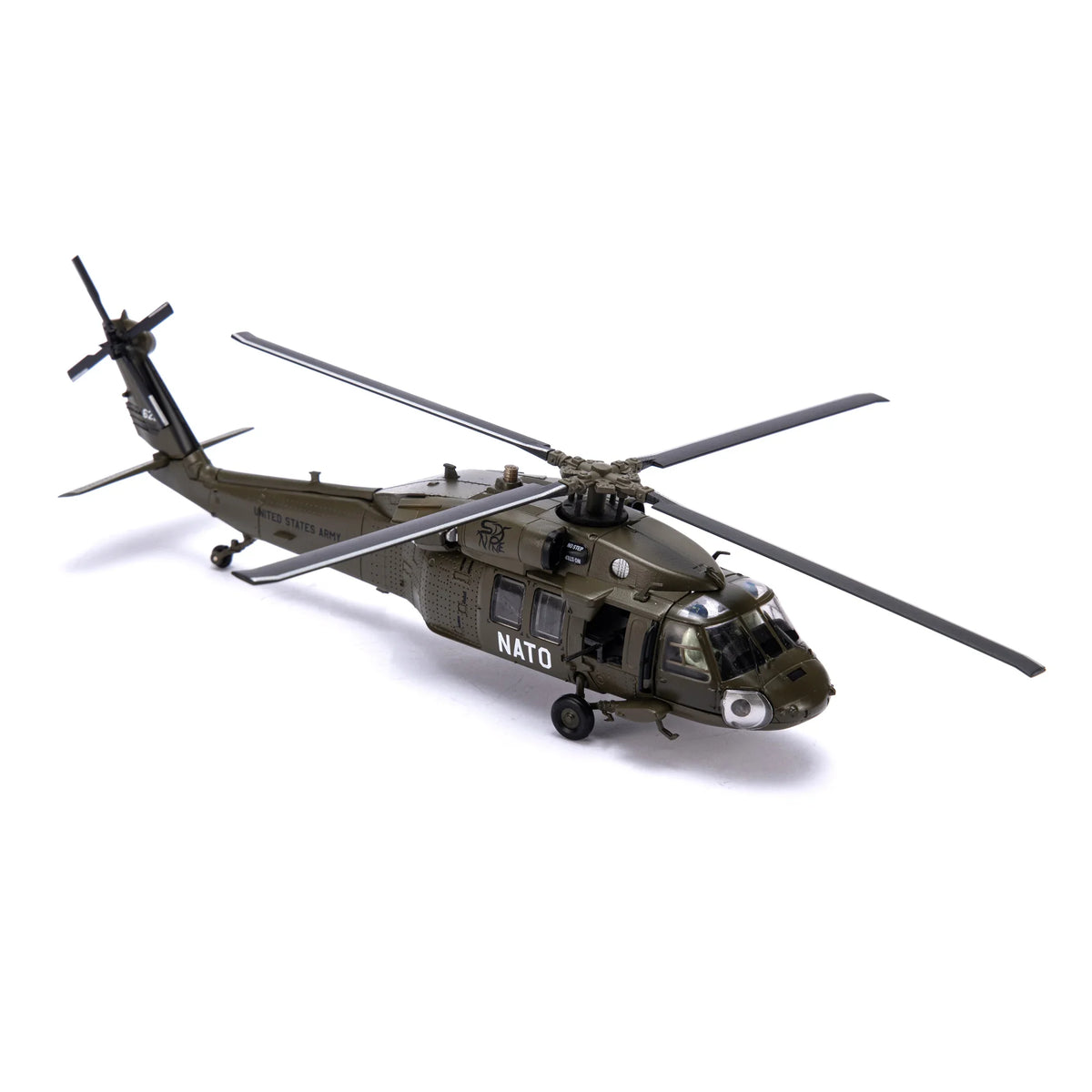 NUOTIE Model Sikorsky UH-60 Black Hawk helicopter with NATO markings, front view