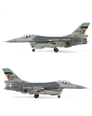 NUOTIE F-16 Fighting Falcon diecast model in Stinger Aggressor Squadron livery, side view showing both sides