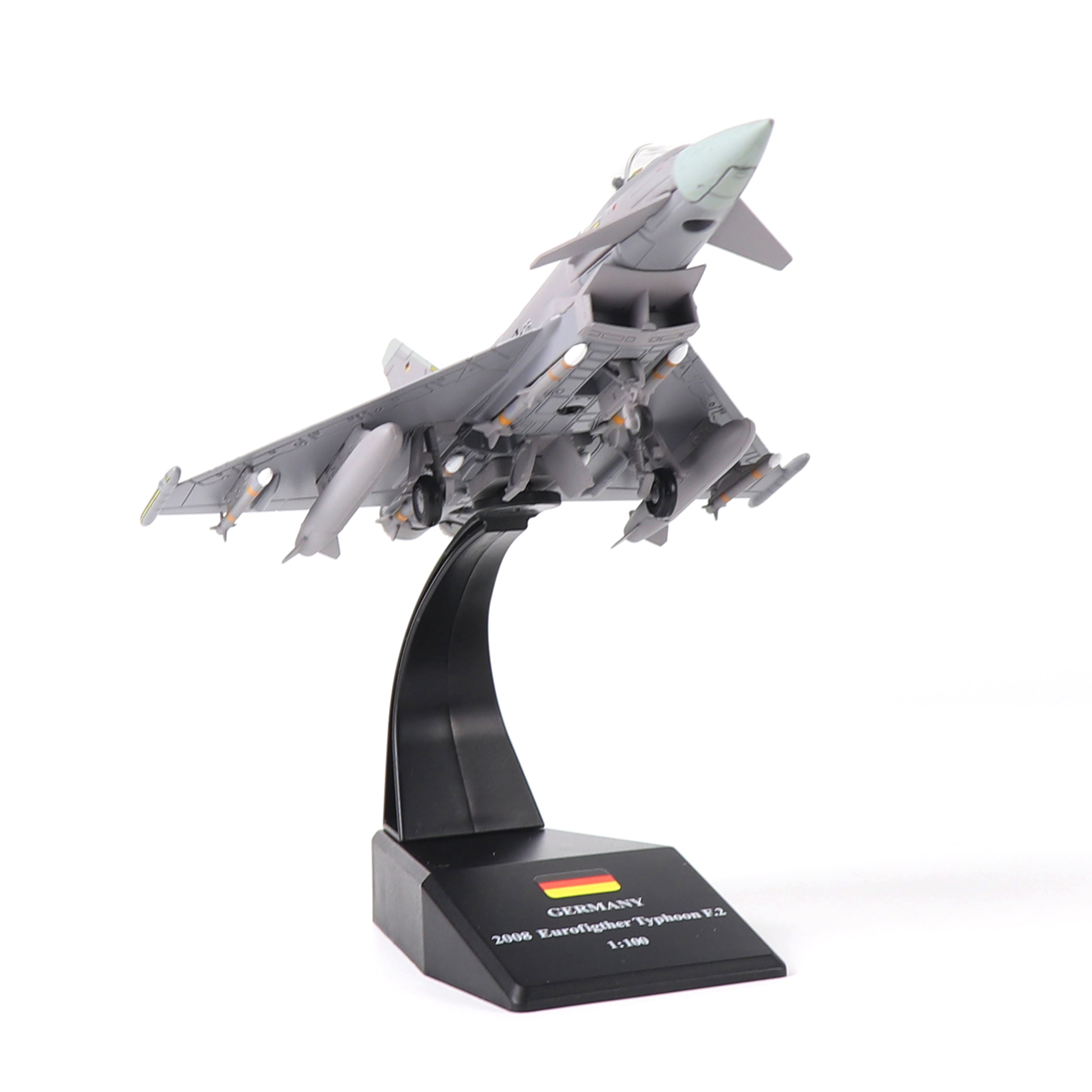 1/100 Eurofighter Typhoon EF-2000 Diecast Metal Model - German Air Force Fighter Jet with Stand by NUOTIE