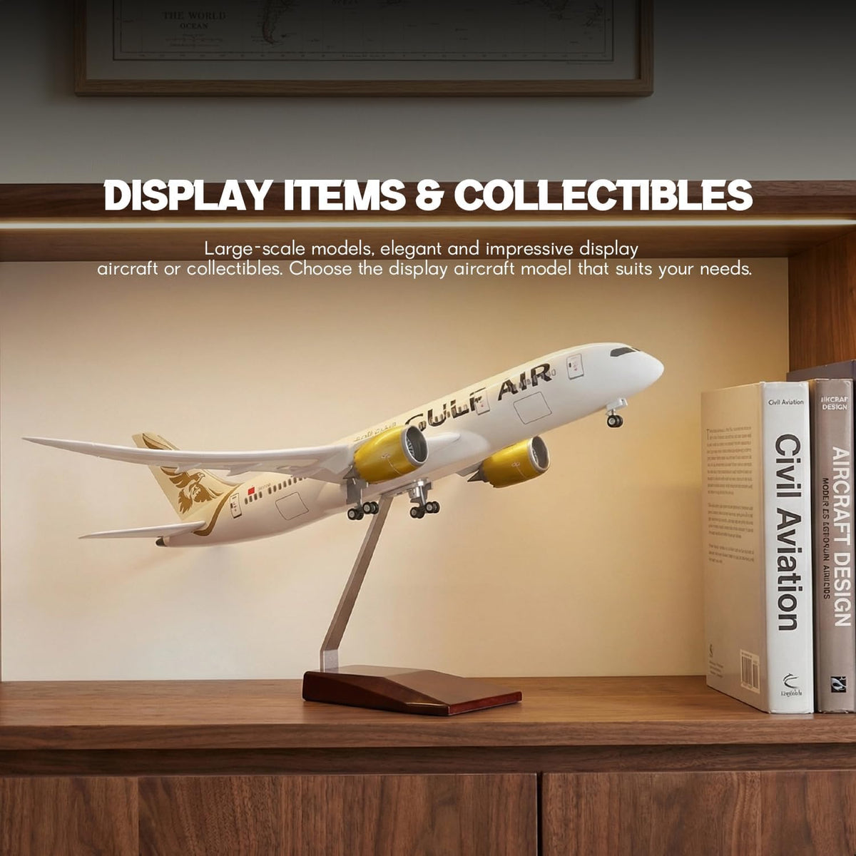 1/130 Large Scale Gulf Boeing 787 Airplane Model with Stand-QIYUMOKE