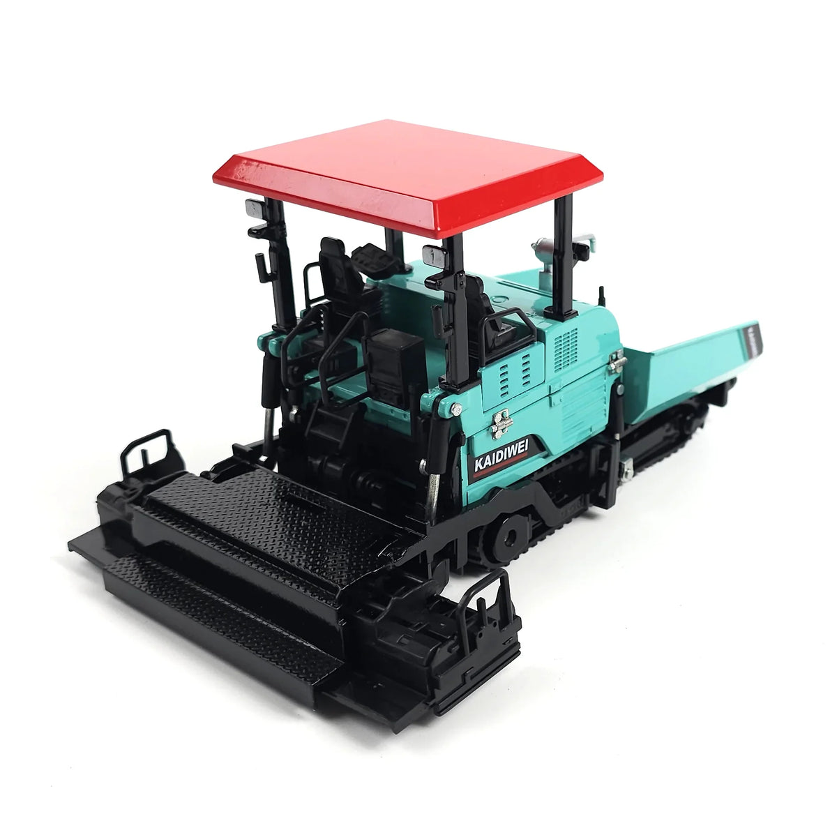 1:40 RISOPEN die-cast construction asphalt paver scale model in teal with a red roof