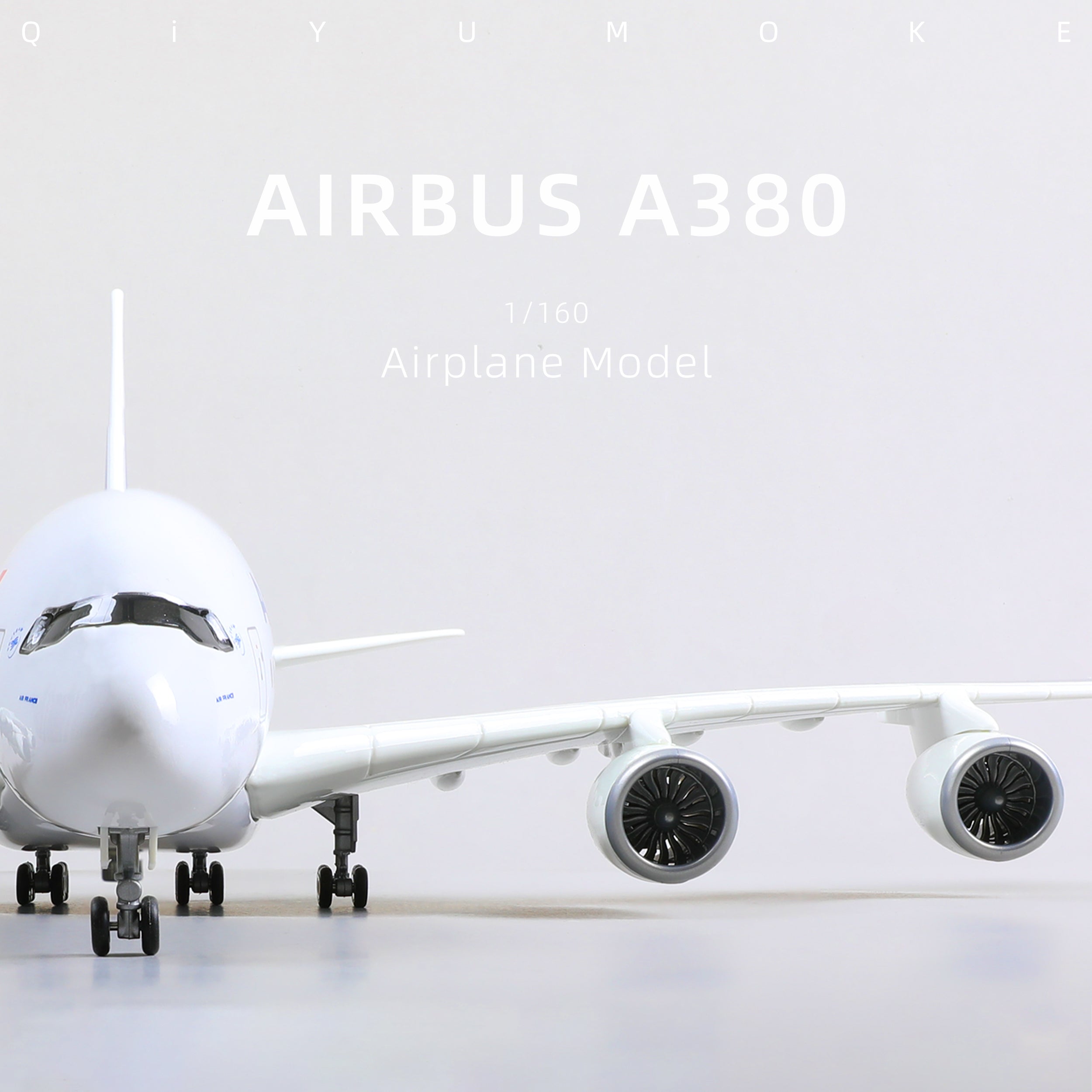 1/160 Airbus A380 Air France Diecast Airplane Model | Finished Superjumbo Static Display with Stand