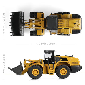 Bulldozer Toy with Gift Box, 1/50 Alloy Metal Die-Cast Bulldozer Construction Vehicle Model Decoration Toy Gift for Boys Mens-Yellow