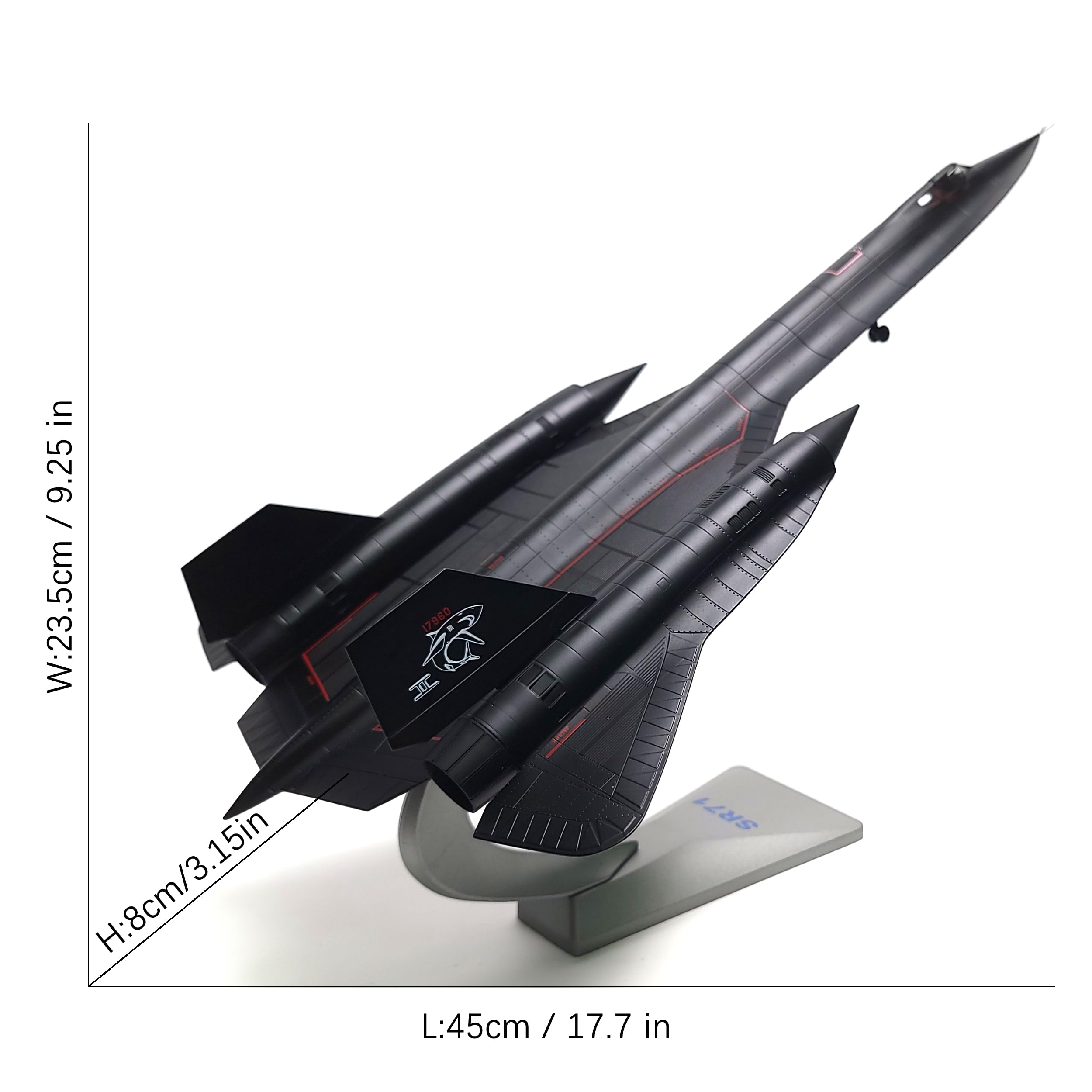 1:72 Diecast Metal SR-71 Blackbird Model - USAF High-Speed Spy Plane with Stand by AF1