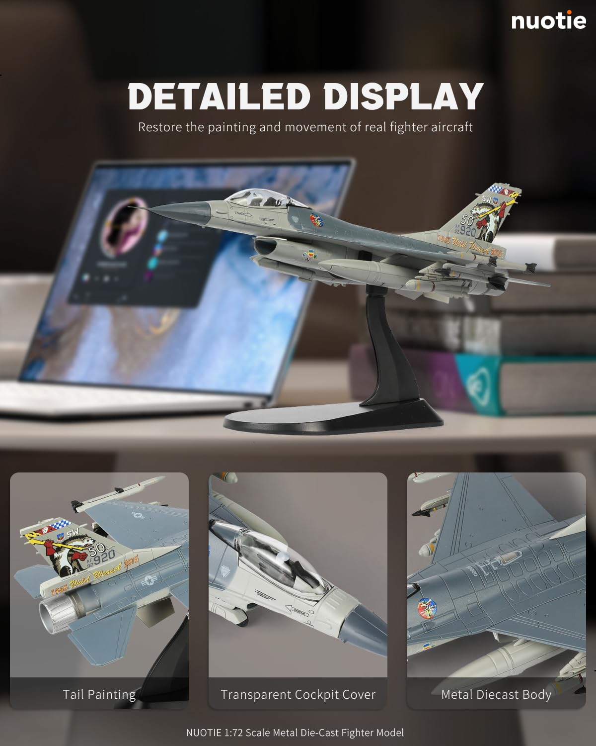 NUOTIE F-16 Fighting Falcon Wild Weasel Diecast Model Airplane